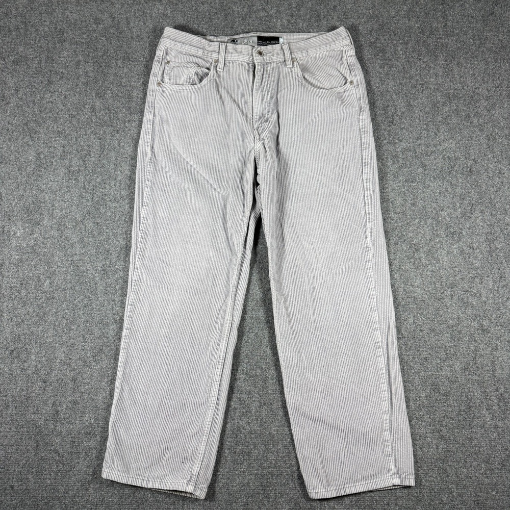 Levis SilverTab Loose Corduroy Pants 33x30 Mens Grey 90s Style Baggy Cords